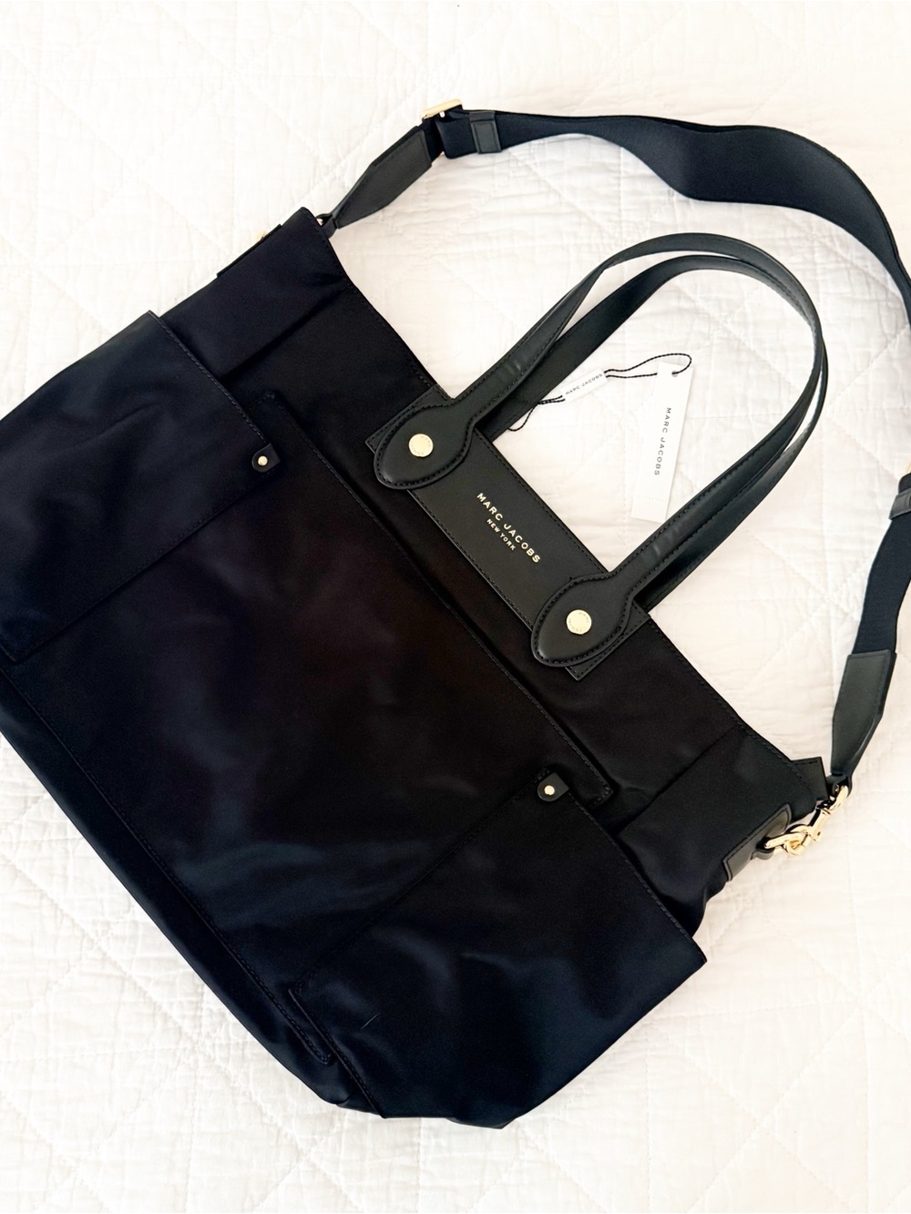 NEW Marc Jacobs Preppy Black Nylon Baby Bag NWT - Picture 2 of 9